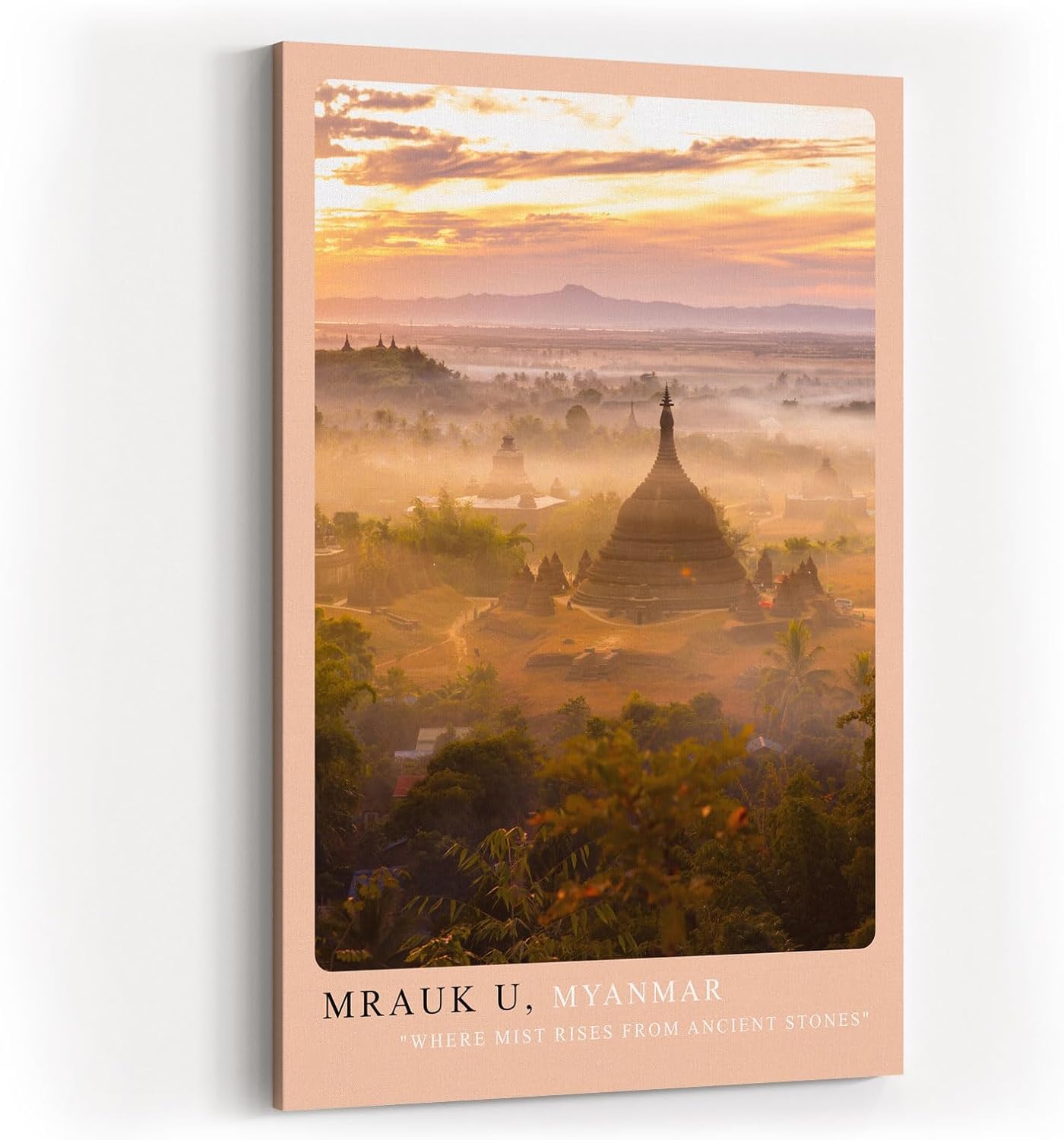 Paul Sinus Kunstdruck 40x60cm Mrauk U Myanmar Tempel Nebel Asien Sonnenaufgang Landschaft