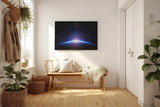 Sinus Art Wandbild 120x80cm Atemberaubendes Weltraumbild mit Lichtstrahlen über dem Planetenrand