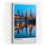 Paul Sinus Kunstdruck 40x60cm Dresden Germany – Barocke Altstadt mit Spiegelung in der Elbe bei abendlichem Licht