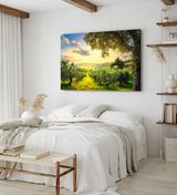 Paul Sinus Wandbild 120x80cm Italien Toskana Landschaft Bäume Grün Sonnenuntergang