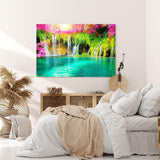 Paul Sinus Wandbild 120x80cm Wasserfälle im Dschungel Thailand Grün Natur
