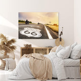 Paul Sinus Wandbild 120x80cm Route 66 USA Straße Motorräder Bikes Sonnenschein