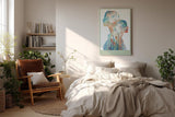 Paul Sinus Wandbild in 40x60cm Soulprints of Love – zwei Silhouetten in leuchtend heller, abstrakter Gestaltung, symbolische Kunst in Pastelltönen