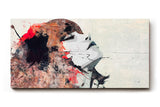 Sinus Art Wandbild 120x80cm Farbenstarkes Porträt einer Frau mit emotionaler Mimik und malerischer Abstraktion