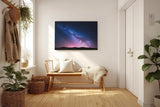 Sinus Art Wandbild 120x80cm Die Milchstraße spannt sich in leuchtenden Farben über eine dunkle Landschaft