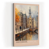 Paul Sinus Kunstdruck 40x60cm Amsterdam Netherlands – Malerische Altstadt an Gracht in herbstlichem Licht mit künstlerischem Flair