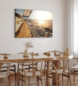Paul Sinus Wandbild 120x80cm Segelboot Segelschiff Meer Ozean Horizont Sonnenschein
