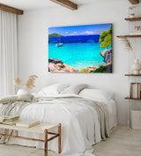 Paul Sinus Wandbild 120x80cm Karibik Insel Südseeparadies Segelboot Meer Türkis