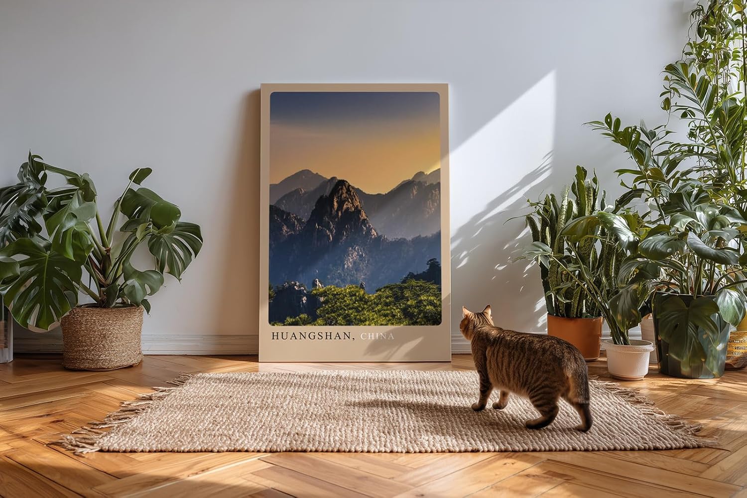 Paul Sinus Kunstdruck 40x60cm Huangshan – Nebliges Bergpanorama aus Chinas Osten bei Sonnenuntergang