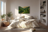 Sinus Art Wandbild 120x80cm Reisterrassen und Flusstal im weichen Licht der Morgensonne mit weiter Perspektive