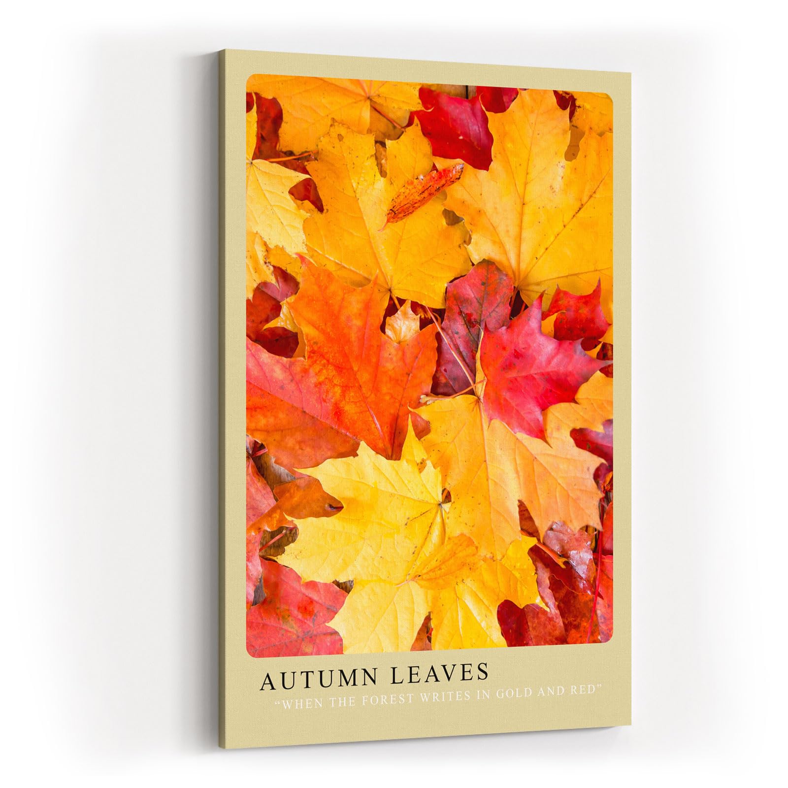 Paul Sinus Kunstdruck 40x60cm Autumn Leaves – leuchtende Herbstblätter in Gold, Rot und Orange