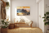 Sinus Art Wandbild 120x80cm Spektakuläre Aussicht auf die Bucht von Rio mit dem Zuckerhut im Licht der Abendsonne