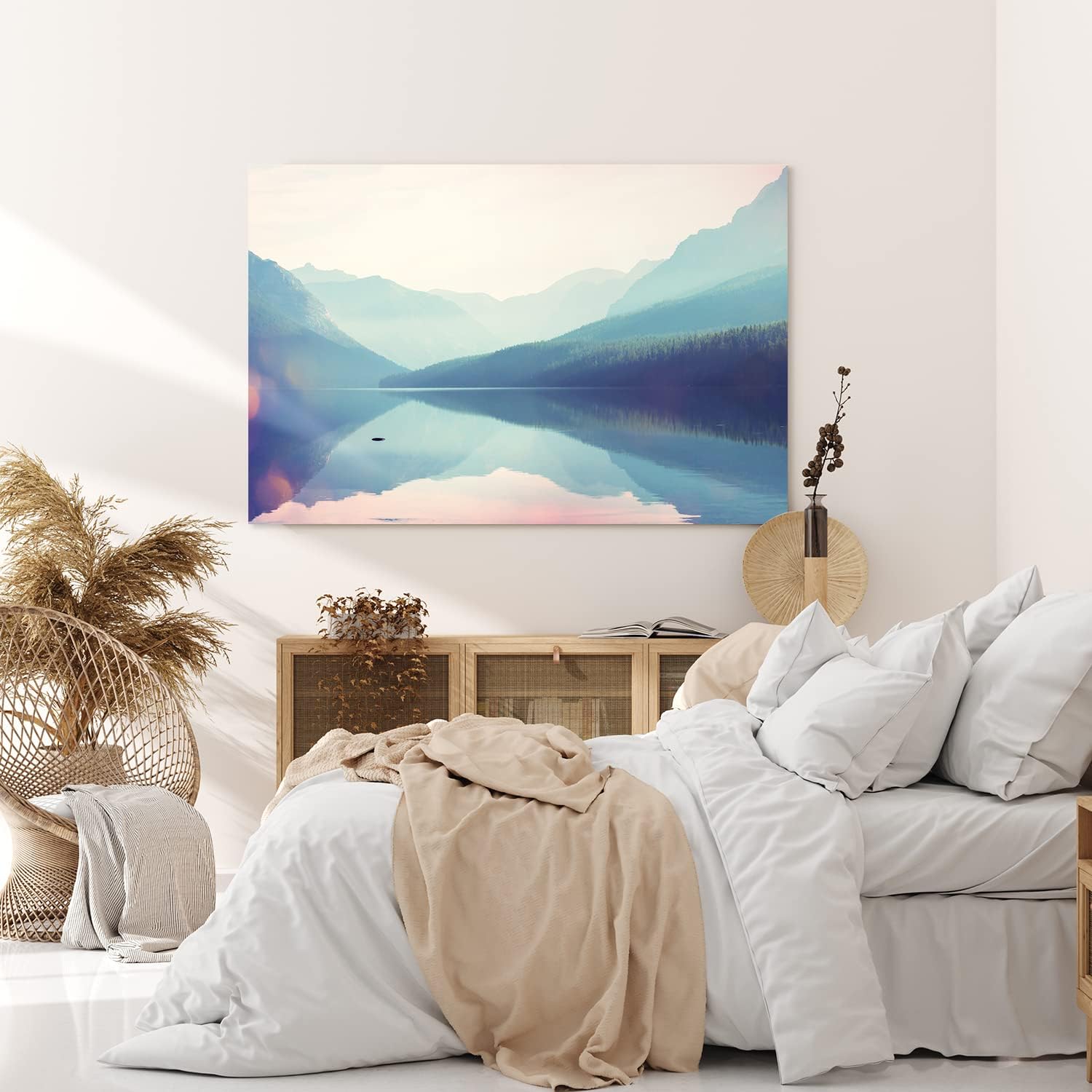 Paul Sinus Wandbild 120x80cm Alpensee See Alpen Berge Landschaft Bäume Natur