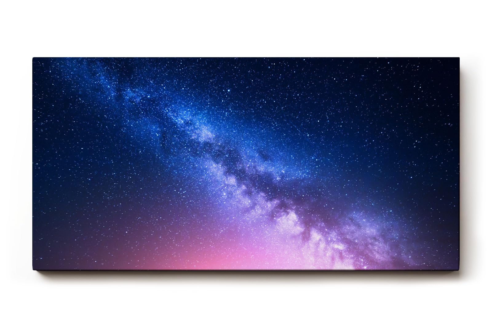 Sinus Art Wandbild 120x80cm Die Milchstraße spannt sich in leuchtenden Farben über eine dunkle Landschaft