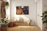 Sinus Art Wandbild 120x80cm Leckeres Stillleben aus Kaffee, Schoko-Muffins und Gewürzen auf rustikalem Holzuntergrund