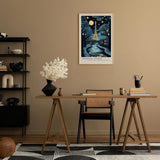 Paul Sinus Leinwandbild 60x90cm Paris Nachttraum Eiffelturm kunstvoll romantisch verträumt blau gold Lichter Stadt Zauber modern elegant