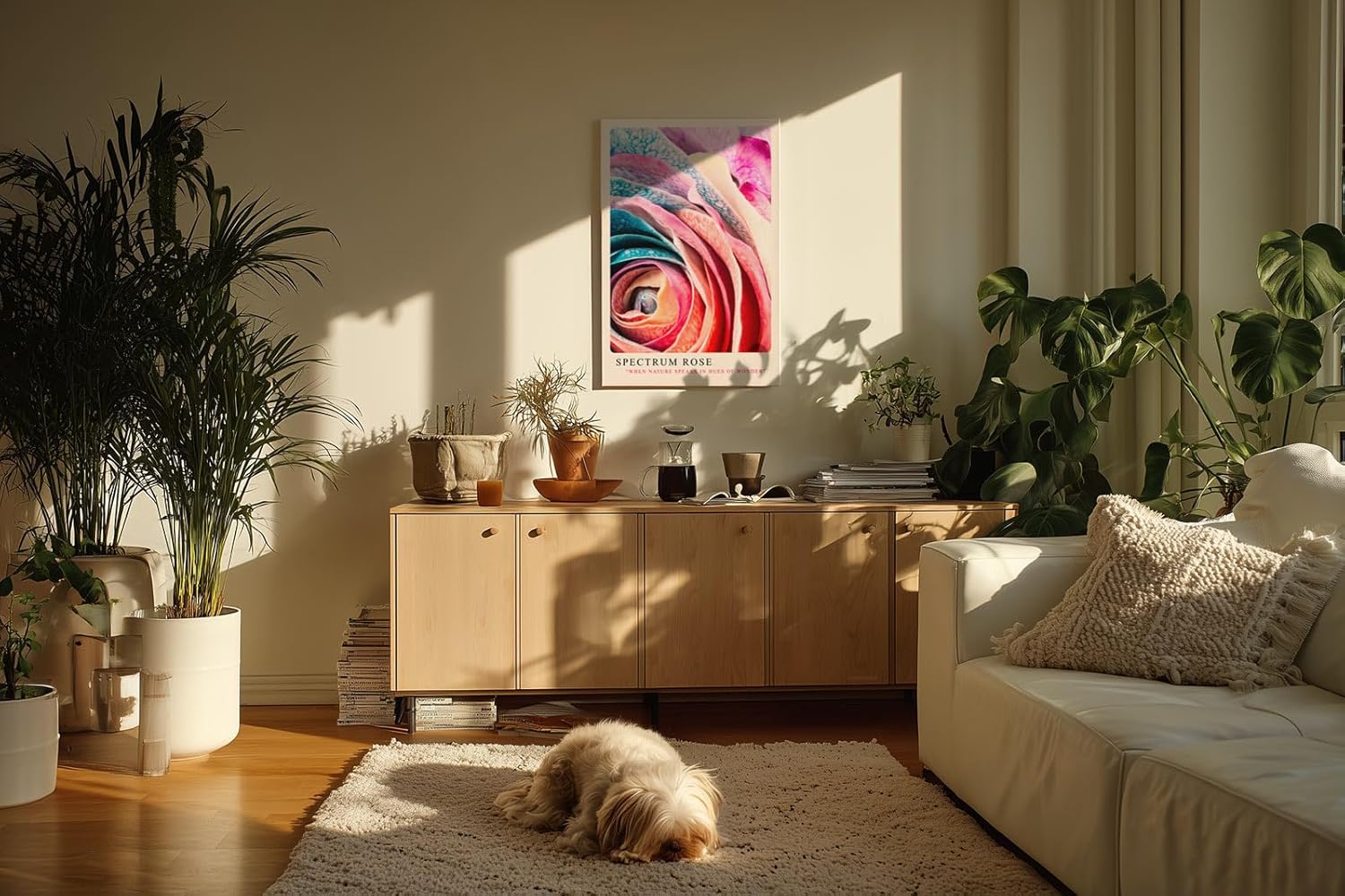 Paul Sinus Kunstdruck 40x60cm Spektralrose in Nahaufnahme – Farbenwunder der Natur in kunstvoller Struktur