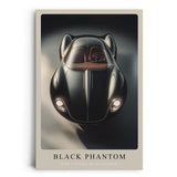 Paul Sinus Leinwandbild 80x120cm Leinwandbild Black Phantom Luxusauto futuristisches Design Eleganz Geschwindigkeit Exklusivität zeitlose Ästhetik