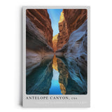 Paul Sinus Leinwandbild 40x60cm Leinwandbild Antelope Canyon USA Naturparadies Wasserreflexion Schlucht Sandstein Sonnenlicht Geheimnisvoll