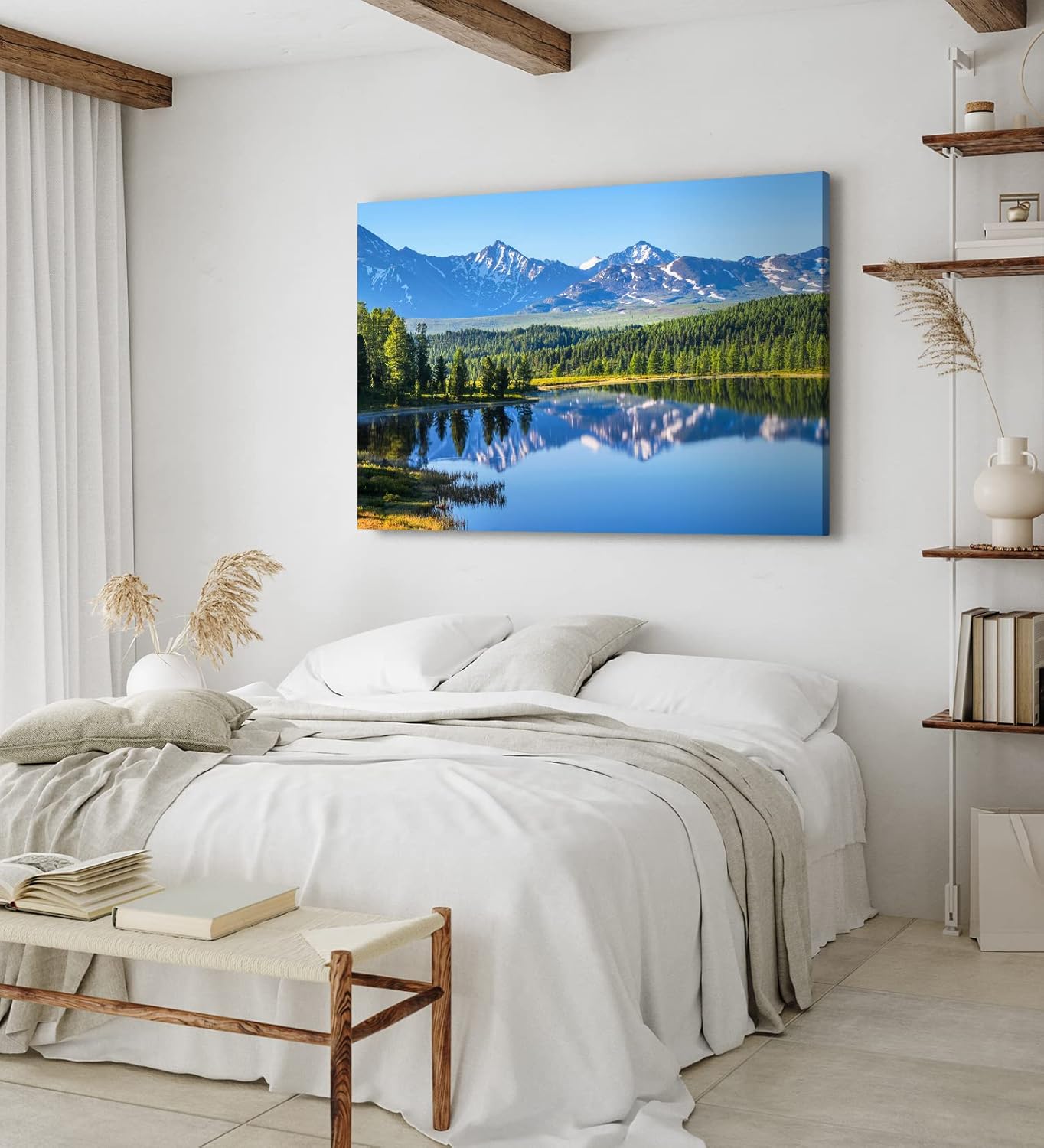 Paul Sinus Wandbild 120x80cm Berglandschaft See Bergsee Berge Schneegipfel Natur