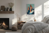 Paul Sinus Leinwandbild 60x90cm majestätische Felsgipfel im Sonnenlicht mit ausdrucksstarken Farben – kunstvolles Leinwandbild für moderne Raumgestaltung