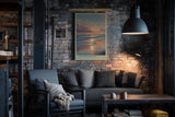 Paul Sinus Wandbild in 40x60cm Morgenstimmung am Meer mit sanften Wellen und goldenen Lichtreflexen im Wasser