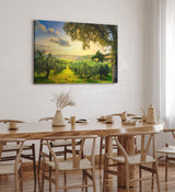 Paul Sinus Wandbild 120x80cm Italien Toskana Landschaft Bäume Grün Sonnenuntergang