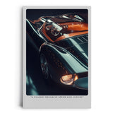 Paul Sinus Leinwandbild 60x90cm Leinwandbild Klassischer Traum aus Geschwindigkeit und Luxus – Elegantes Retro-Sportwagen-Design, glänzende Karosserie