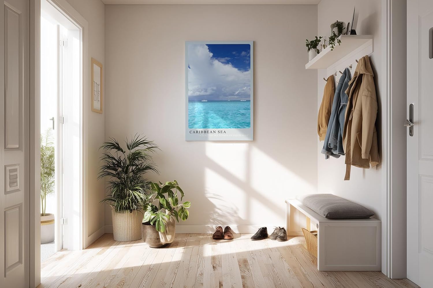 Paul Sinus Kunstdruck 40x60cm Caribbean Sea – türkisblaues Meer unter dramatischem Himmel