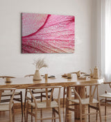 Paul Sinus Wandbild 120x80cm Blume Blüte Rosa Makroaufnahme Wassertropfen Kunstvoll