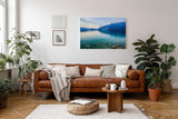 Sinus Art Wandbild 120x80cm Die Spiegelung im Wasser und die klaren Steine im Vordergrund vermitteln Ruhe und Weite