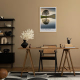 Paul Sinus Leinwandbild 40x60cm idyllische Landschaft mit einsamem Baum und perfekter Spiegelung, beruhigende Wandkunst mit sanften Naturtönen