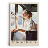 Paul Sinus Leinwandbild 60x90cm Leinwandbild Nostalgic Journey Retro Vintage Eleganz Romantik Bahnreise Nostalgie Stilvolle Frau Impressionismus Zeitreise