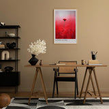 Paul Sinus Leinwandbild 60x90cm Stand Alone – Blume, Natur, Rot, Leidenschaft, Einsamkeit, Schönheit, Minimalismus, Kunst, Fotografie, Eleganz