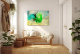 Sinus Art Wandbild 120x80cm Leuchtendes Grün und Türkis schaffen ein Gefühl von Naturverbundenheit und Frische