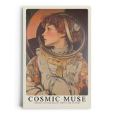 Paul Sinus Leinwandbild 80x120cm Leinwandbild Cosmic Muse – Faszinierende Illustration einer Astronautin mit Vintage-Ästhetik, futuristische Eleganz