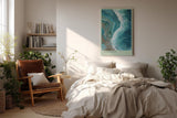 Paul Sinus Wandbild in 40x60cm Ocean Trace Abstrakte Meereswelle in Blauund Türkistönen