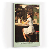 Paul Sinus Wandbild in 40x60cm The Girl in the Bar nostalgische Szene einer Frau an der Bar in Bilder Stil für stilvolle Raumgestaltung