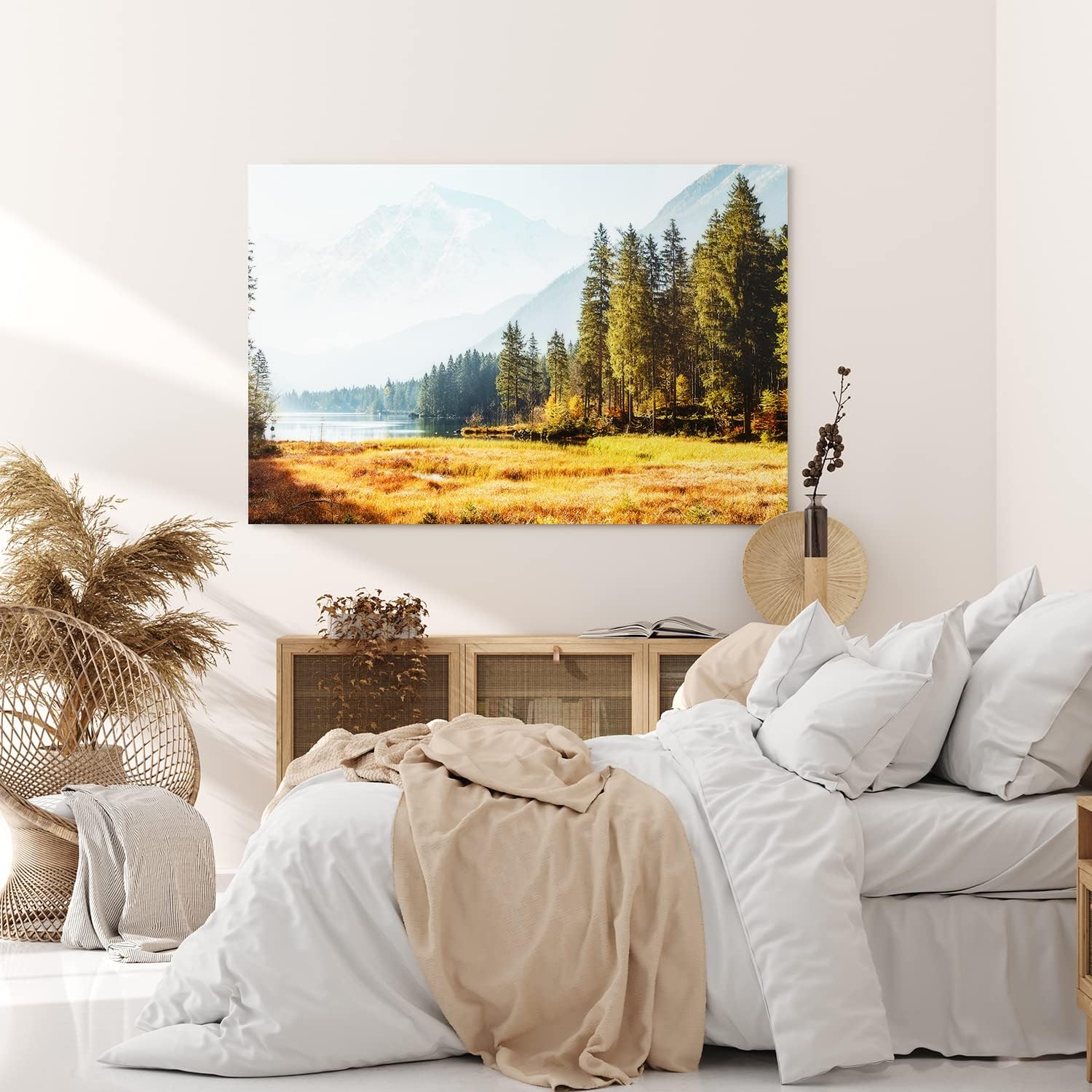 Paul Sinus Wandbild 120x80cm Alpen Berge Bergsee Natur Gebirge Alpensee Tannen