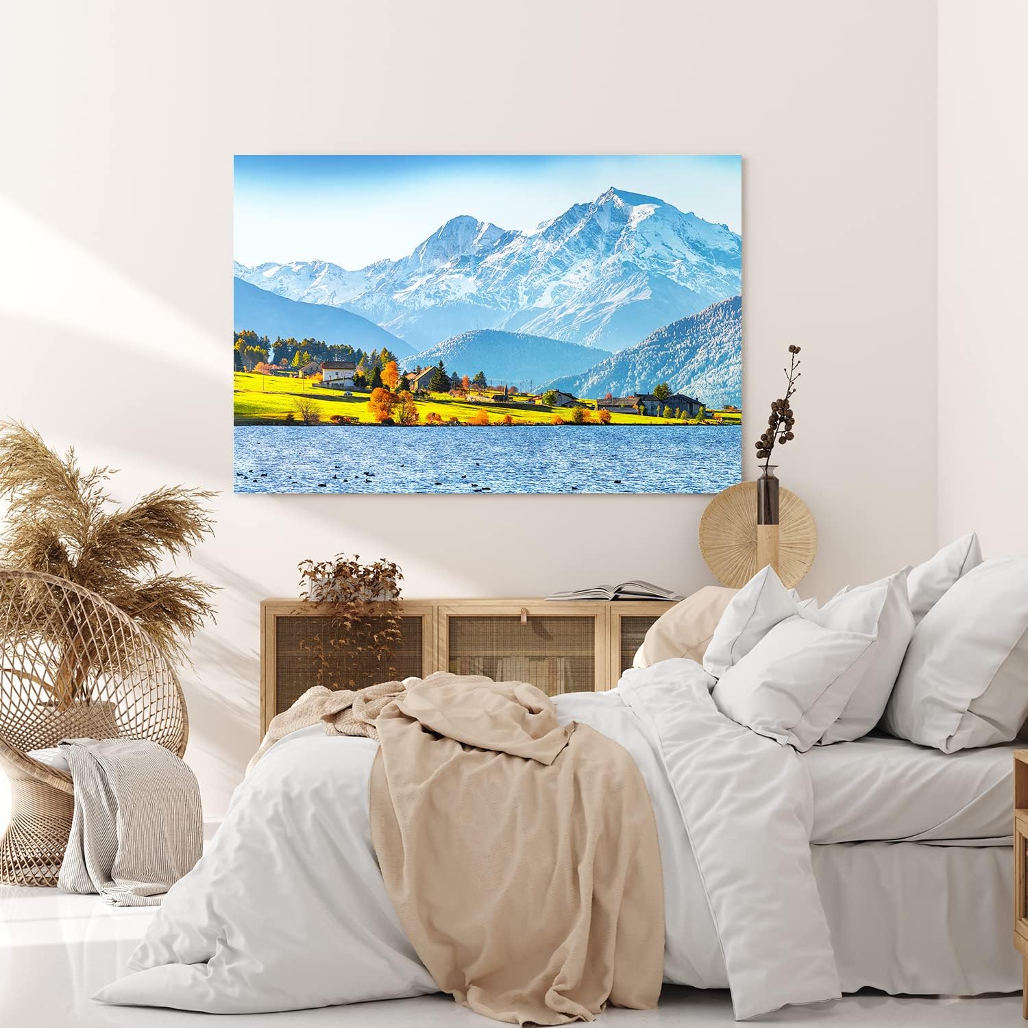 Paul Sinus Wandbild 120x80cm Rätische Alpen Alpensee See Bergsee Blau Natur