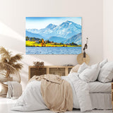 Paul Sinus Wandbild 120x80cm Rätische Alpen Alpensee See Bergsee Blau Natur