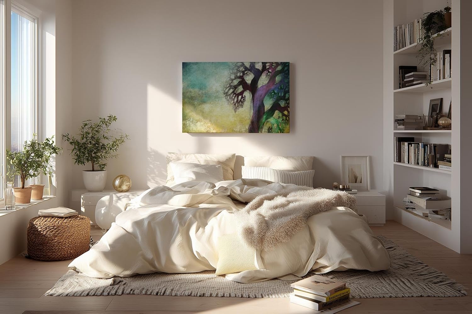 Sinus Art Wandbild 120x80cm Der mystische Baum mit farbigen Ästen wirkt magisch und faszinierend zugleich