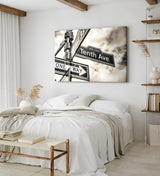 Paul Sinus Wandbild 120x80cm Straßenschild Tenth Ave Fotokunst USA Grau