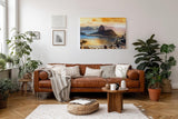 Sinus Art Wandbild 120x80cm Spektakuläre Aussicht auf die Bucht von Rio mit dem Zuckerhut im Licht der Abendsonne