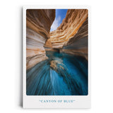Paul Sinus Leinwandbild 80x120cm Leinwandbild Canyon of Blue Natursteinformation Wasserlandschaft Spiegelung Lichtspiel Sandstein Höhle Mystik Oase Natur
