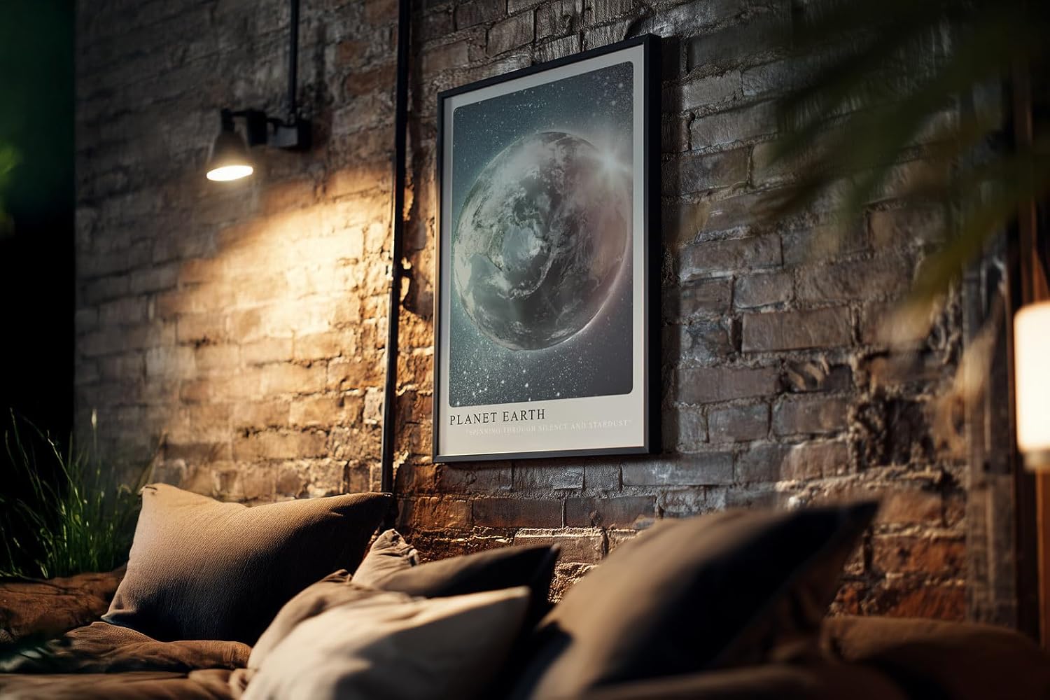 Paul Sinus Kunstdruck 40x60cm Planet Earth – Erde aus dem All mit Sonnenlicht und Sternenstaub