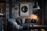 Paul Sinus Wandbild in 40x60cm Balance in Black – Halbierte Kreisform in Schwarz-Weiß als Symbol für Harmonie und Kontrast