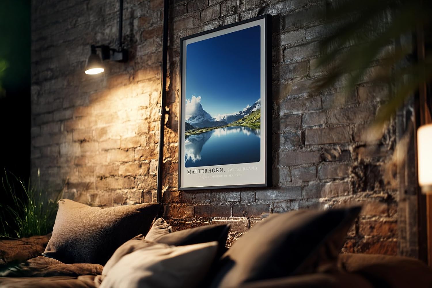 Paul Sinus Kunstdruck 40x60cm Matterhorn – Schweizer Berglandschaft mit Spiegelung im klaren Bergsee