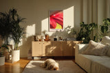 Paul Sinus Kunstdruck 40x60cm Flame Bloom Rote Blume Wassertropfen Makro Nahaufnahme Detail