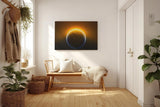 Sinus Art Wandbild 120x80cm Die aufgehende Sonne hinter der Erde erzeugt ein imposantes Lichtspiel im All